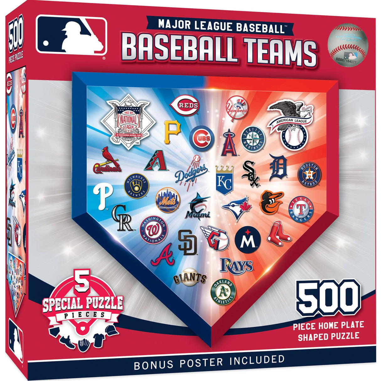 MLB - Home Plate 500 Piece Shaped Jigsaw Puzzle by MasterPieces Puzzle Company INC