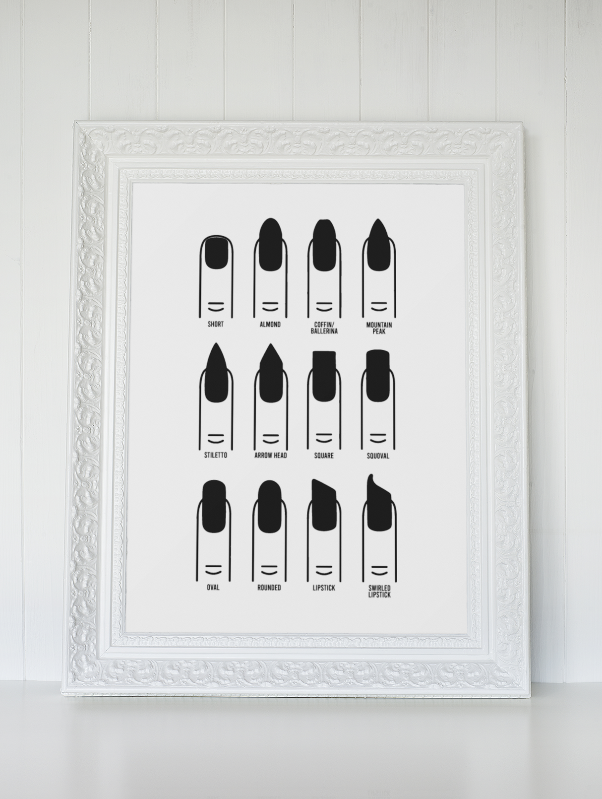 Nail Shapes Nail Tech Dressing Room Simple Wall Decor Print by WinsterCreations™ Official Store