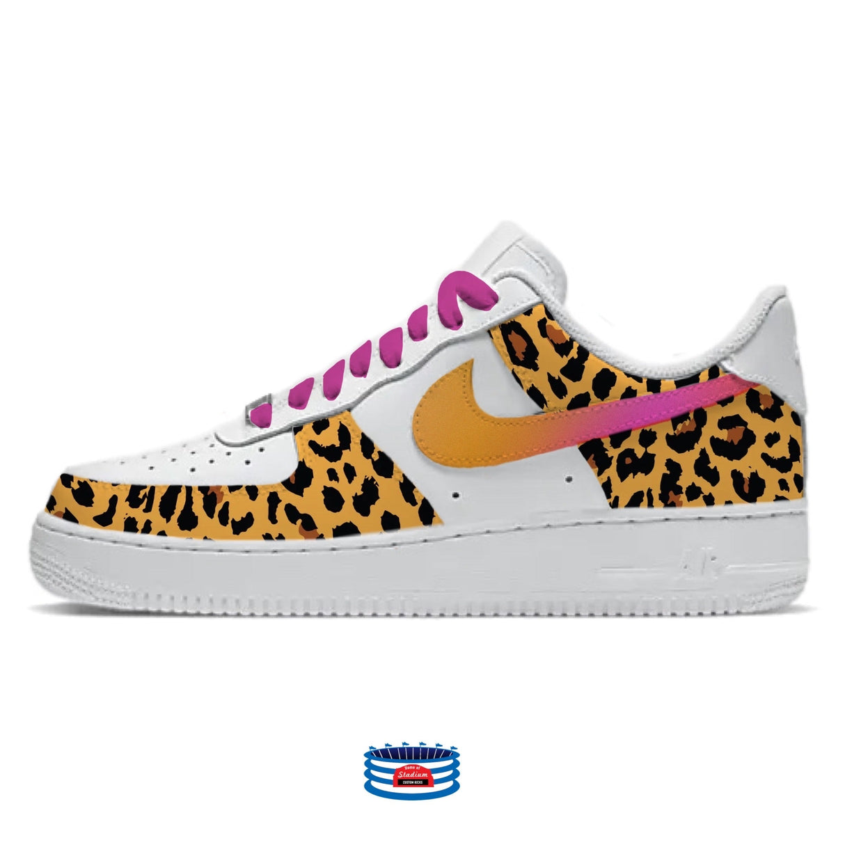 "Pink Cheetah" Nike Air Force 1 Low Shoes by Stadium Custom Kicks