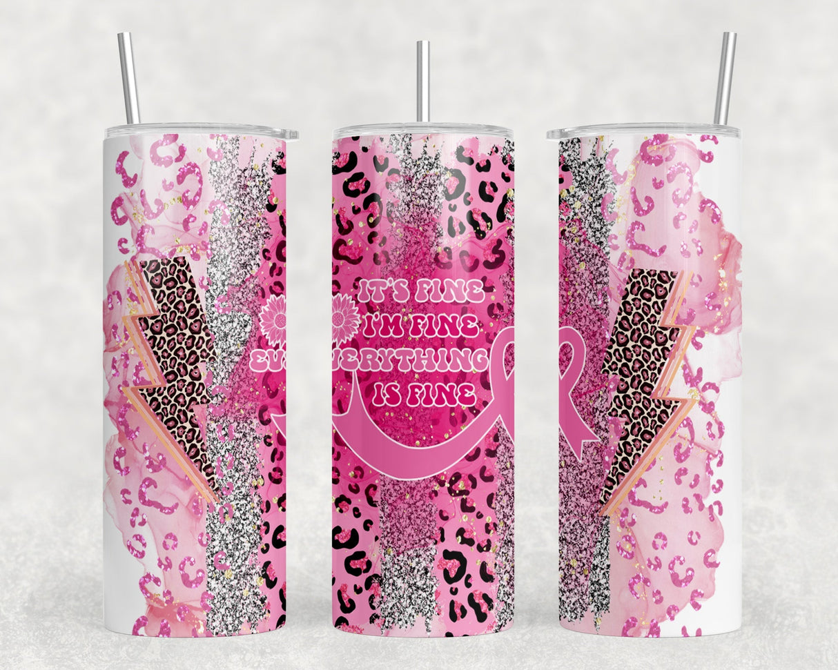 Pink Ribbon |Skinny Tumbler|Optional Bluetooth Speaker| Speaker Color Varies by Rowdy Ridge Co