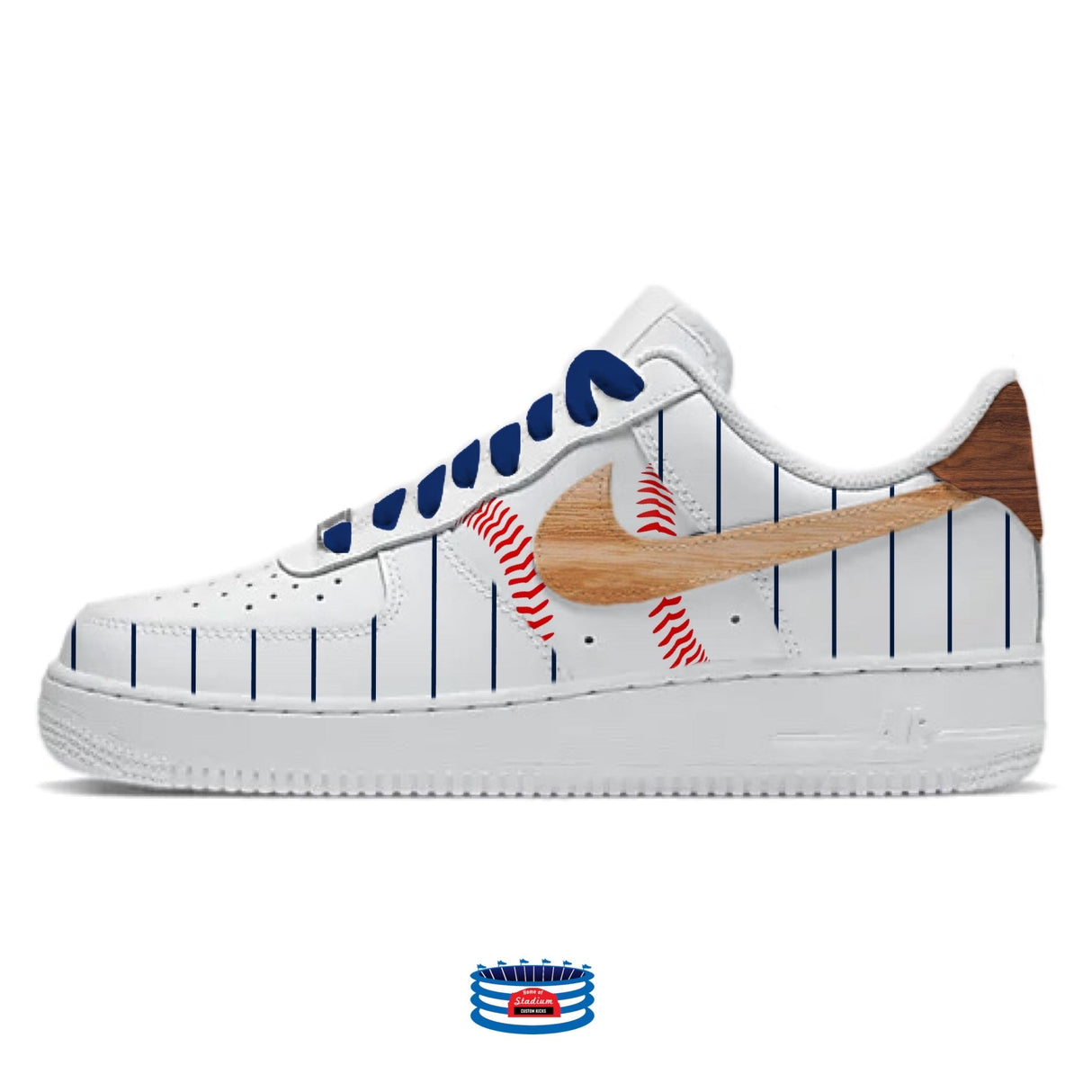 "Pinstripes" Nike Air Force 1 Low Shoes by Stadium Custom Kicks