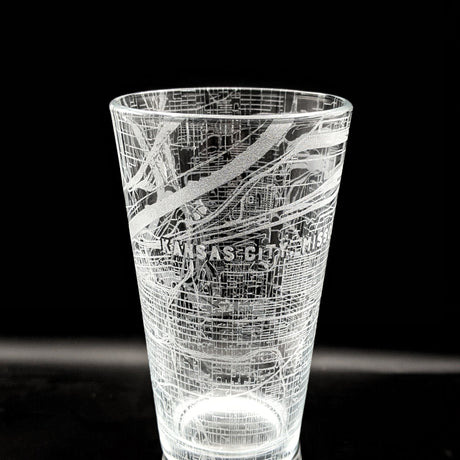 CITY STREET MAP Pint Glasses by LumEngrave