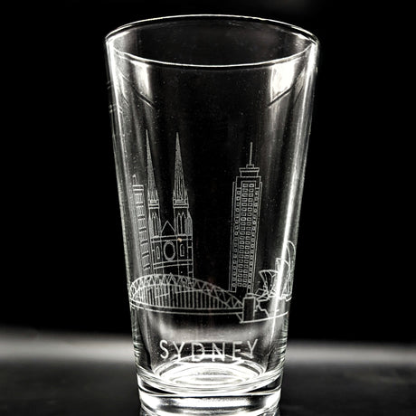 CITY SKYLINES Pint Glasses by LumEngrave