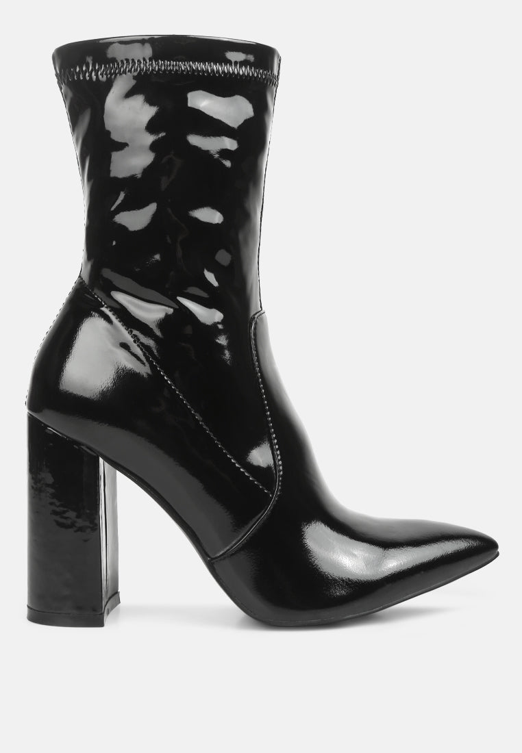 pluto block heel stiletto ankle boot by London Rag