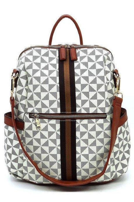 PM Monogram Striped Convertible Backpack - Vysn