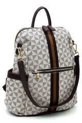 PM Monogram Striped Convertible Backpack - Vysn