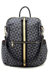 PM Monogram Striped Convertible Backpack - Vysn