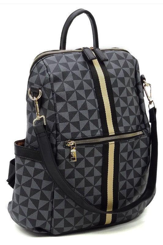 PM Monogram Striped Convertible Backpack - Vysn