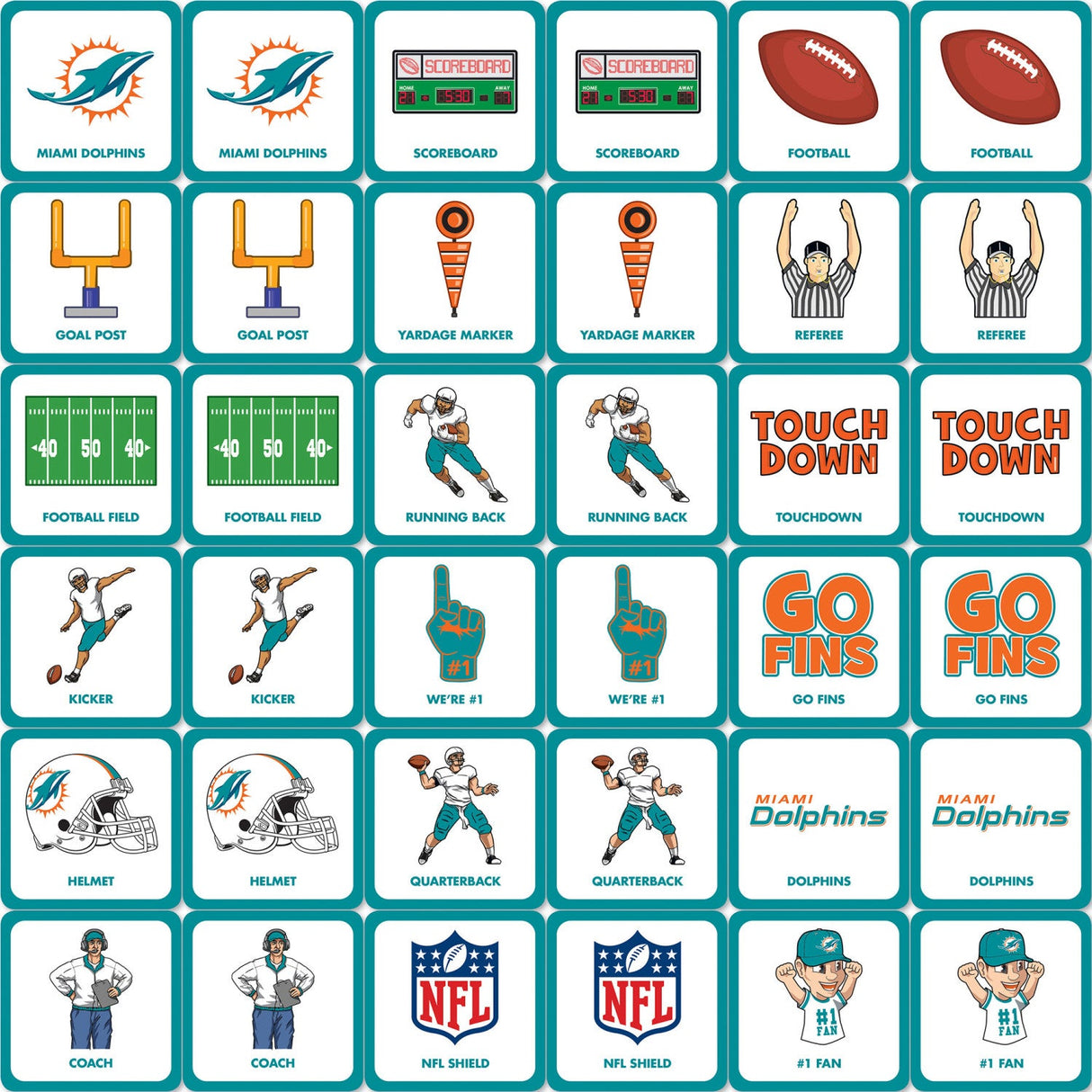 Miami Dolphins Matching Game by MasterPieces Puzzle Company INC