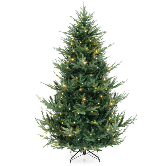 6/7/8 FT Pre-Lit Artificial Hinged Xmas Tree with 778/1480 PVC and PE Branch Tips-L