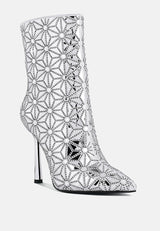 precious mirror embellished high ankle boots by London Rag