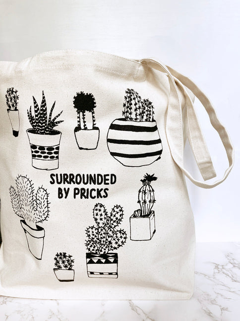 Surrounded by Pricks Farmers Market Tote by The Coin Laundry Print Shop