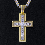 Princess Cut Cross Pendant 14K Gold Plated by Bling Proud | Urban Jewelry Online Store