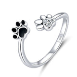 Sterling Silver Dog Paw Adjustable Rings by PetWithMe