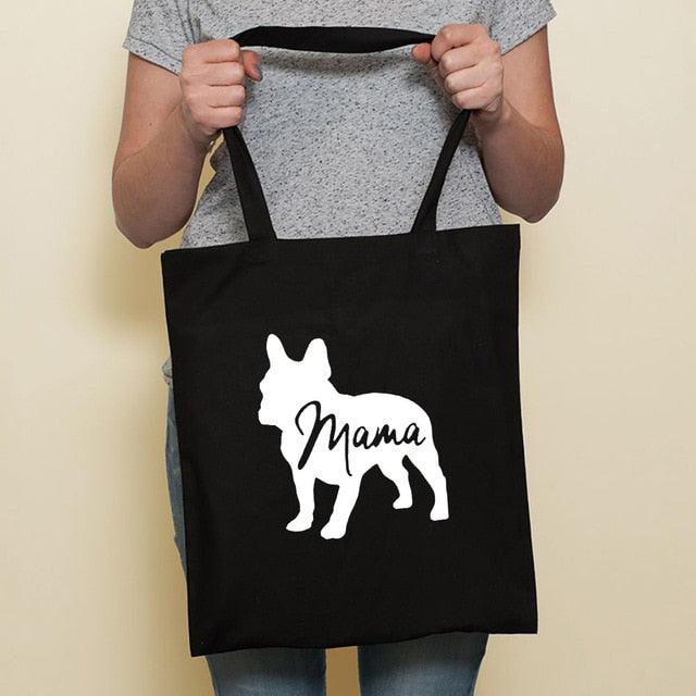 Cute Dog Black Canvas Tote Bag by Dach Everywhere - Vysn