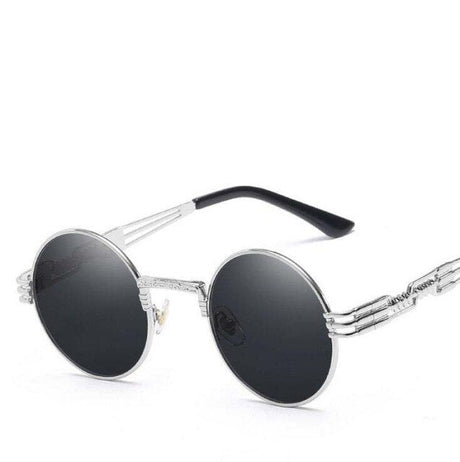 High Quality UV400 Gothic Steampunk Round Alloy Mirror Sun Glasses by Land of Nostalgia