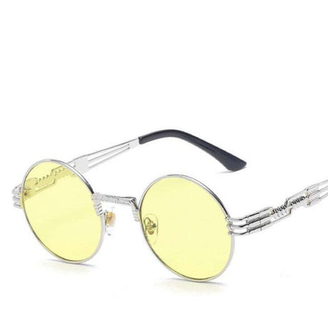 High Quality UV400 Gothic Steampunk Round Alloy Mirror Sun Glasses by Land of Nostalgia