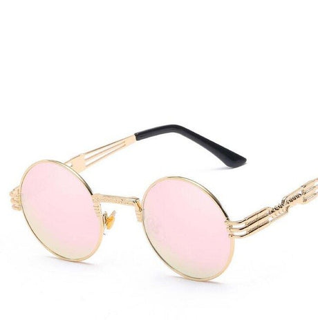 High Quality UV400 Gothic Steampunk Round Alloy Mirror Sun Glasses by Land of Nostalgia