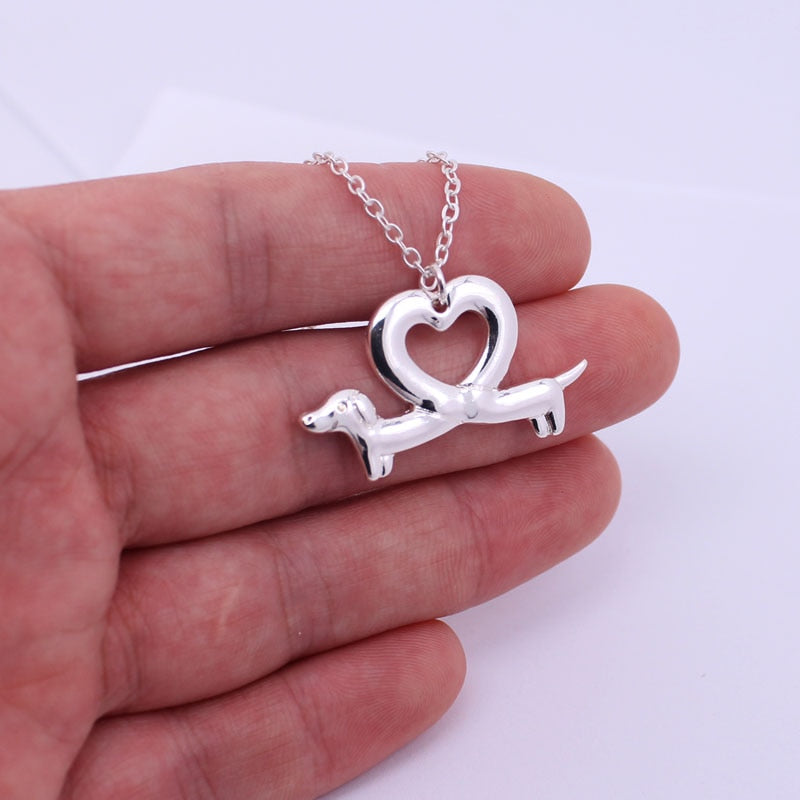 Dachshund Heart Shape Necklace by Dach Everywhere