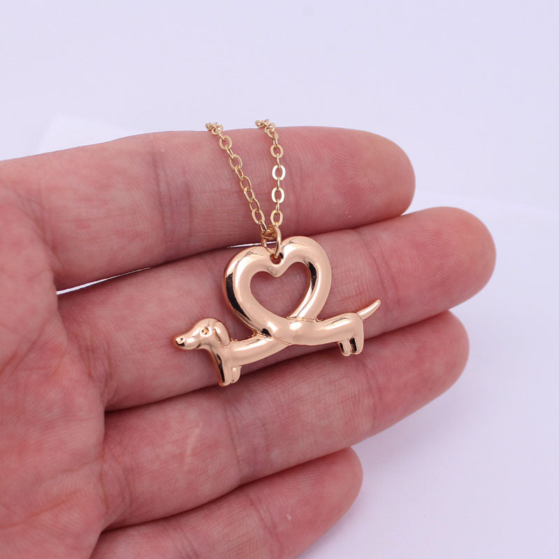 Dachshund Heart Shape Necklace by Dach Everywhere