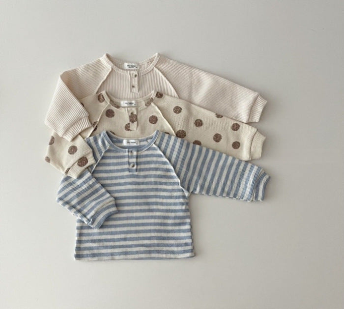 Baby Striped & Polka Dot Pattern & Solid Color Loose Comfort Shirt by MyKids-USA™