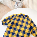 Baby Boy Plaid Pattern Snap Button Front Long-sleeved Thick Rompers by MyKids-USA™