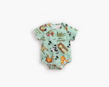 Baby Boy And Girl Animal Print Short-Sleeved O-Neck Lovely Onesies In Summer by MyKids-USA™