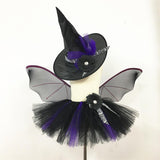 Children’s Halloween Witch Cosplay Hat Skirt Wings 1-Piece Sets by MyKids-USA™ - Vysn