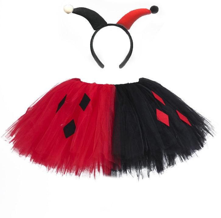 Children’s Halloween Little Ghost Costume Tutu Skirt & Bat Vampire Headband by MyKids-USA™ - Vysn