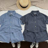 Baby Unisex Striped Pattern Single Breasted Summer Shirt by MyKids-USA™