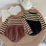 Baby Striped Pattern Long Sleeve Tops & Triangle Shorts 1 Pieces Sets by MyKids-USA™