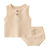 Baby Soft Cotton Sleeveless Vest With Shorts Sets by MyKids-USA™