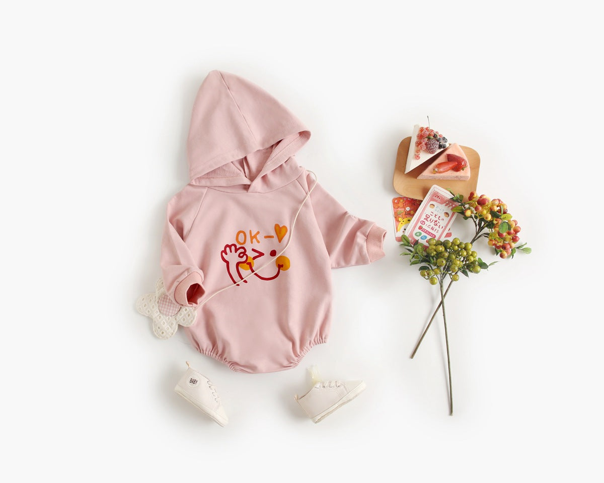 Baby Girl 1pcs Cartoon Pattern Long Sleeved Funny Onesies With Hat by MyKids-USA™