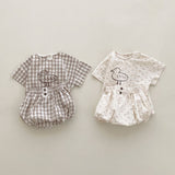 Baby Girl Plaid Polka Dot Pattern Duckling Print Short Sleeved Top Combo Pants Sets by MyKids-USA™