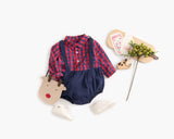 Baby Boy 1pcs Plaid Pattern False 1 Pieces Design Lapel Bodysuit Onesies by MyKids-USA™