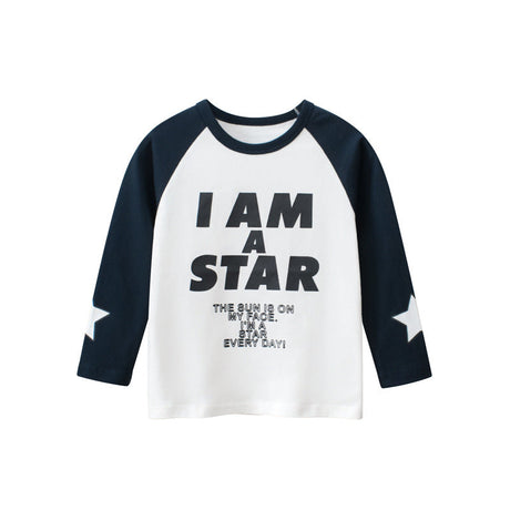 Baby Slogan Print Pattern Color Matching Design Long Sleeve Shirt by MyKids-USA™