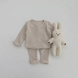 Baby Solid Color Soft Cotton Pajamas Home Clothes Sets by MyKids-USA™