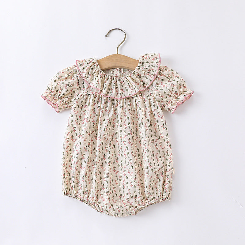 Baby Ditsy Flower Graphic Puff Sleeves Onesie&Sets by MyKids-USA™