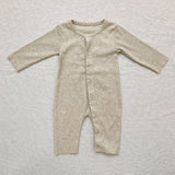 Baby Solid Color Pit Strip Fabric Long Sleeve Onesie Or Jumpsuit (Without Hat) by MyKids-USA™