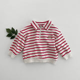 Baby Cute Bear Embroidered & Striped Pattern Polo Neck Cotton Hoodies by MyKids-USA™