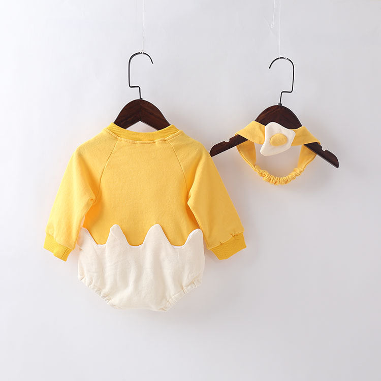 Baby Cartoon Egg Shape Design Long Sleeved Cute Bodysuit With Headband by MyKids-USA™