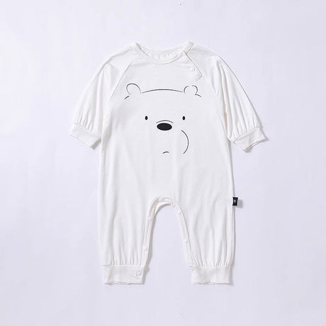 Baby Cartoon Bear Graphic Long Sleeve Soft Cotton Rompers by MyKids-USA™