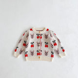 Baby Girl 1pcs Allover Cartoon Bear & Cherry Embroidered Graphic Bodysuit & Cardigan Knitted Sets by MyKids-USA™