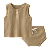 Baby Soft Cotton Sleeveless Vest With Shorts Sets by MyKids-USA™