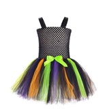 Children’s Halloween Little Witch Costume Mesh Tutu Dress & Hat by MyKids-USA™ - Vysn