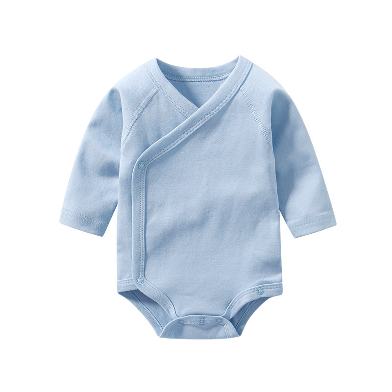 Baby Multi Color Bias Placket With Slanting Button Long Sleeve Onesies by MyKids-USA™