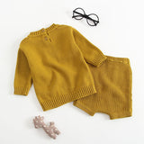 Baby Solid Color Hollow Carved Design Knitwear Sets by MyKids-USA™