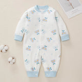 Baby Cartoon Pattern Button Front Design Long Sleeves Cotton Romper by MyKids-USA™