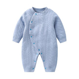 Baby Solid Color Side Snap Button Design Long Sleeved Winter Thickened Romper by MyKids-USA™