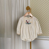 Baby Solid Color Embroidered Pattern Long Sleeve Onesies With Hat by MyKids-USA™